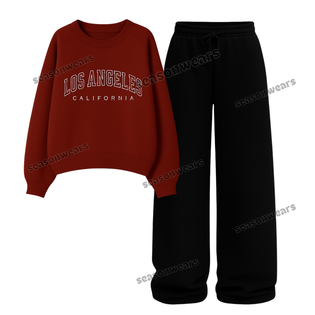 Straight Leg Trouser With Los Angeles Sweatshirt