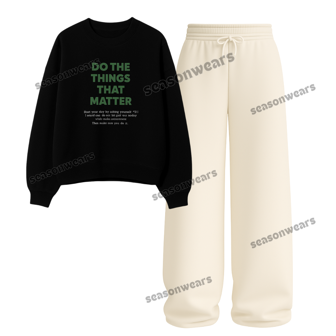 Straight Leg Trouser With Things That Matters Sweatshirt
