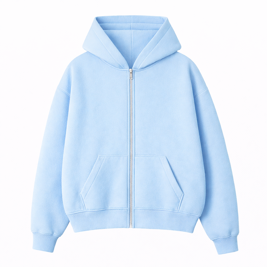 OVERSIZED DROP SHOULDER ZIPPER HOODIE