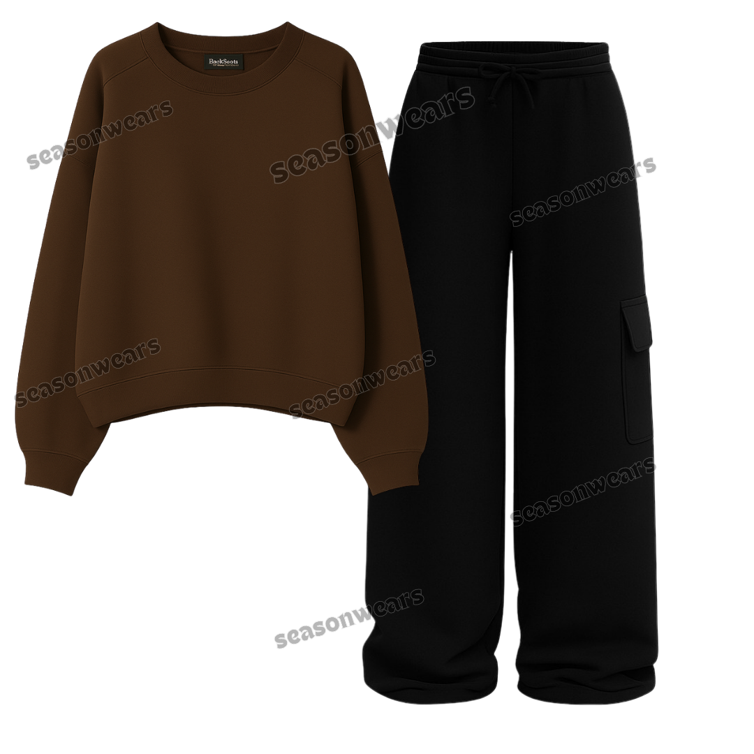 Straight Leg Cargo With Fleece Sweatshirt