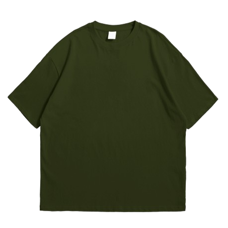 Olive Green Oversize  Drop Shoulder Tee
