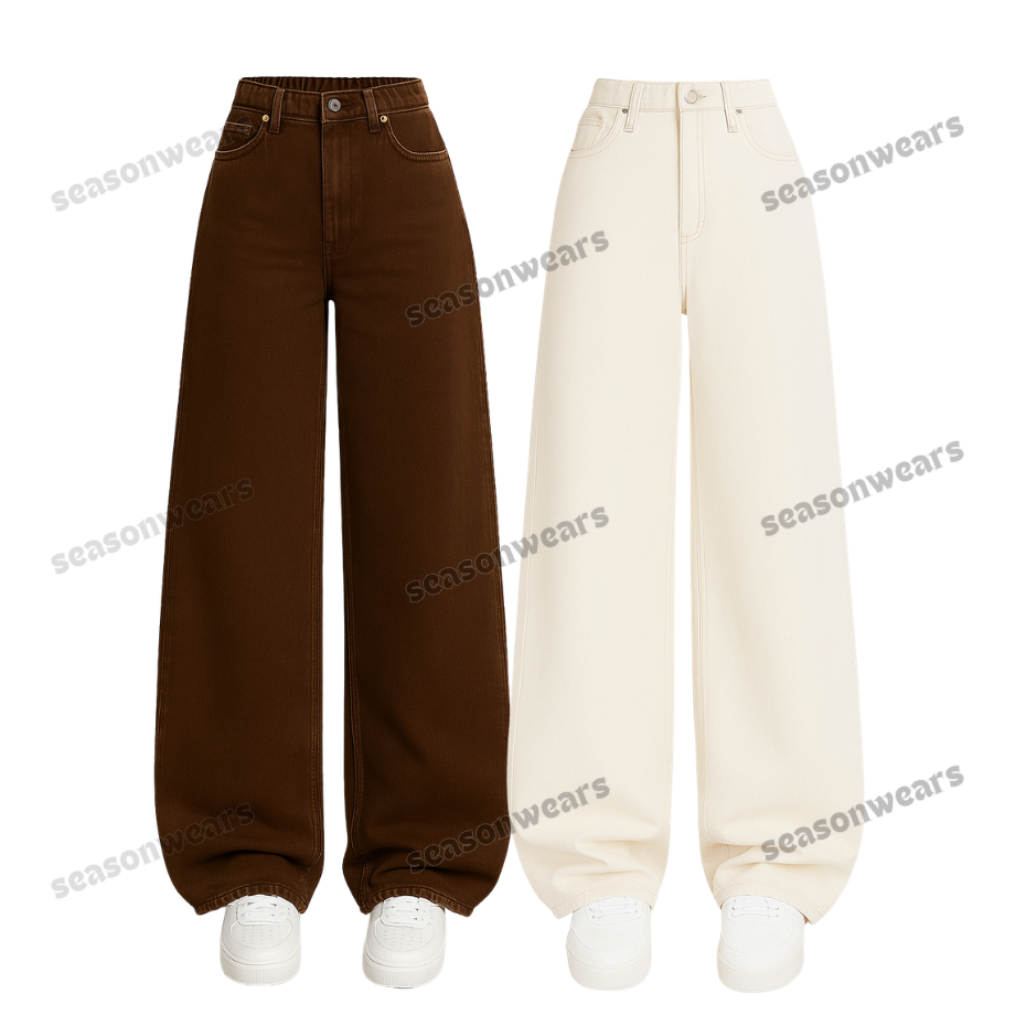 Pack Of 2 Wide-Leg Denim Jeans