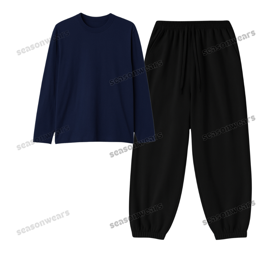 Full Sleeves Tee With Black Sweatpant