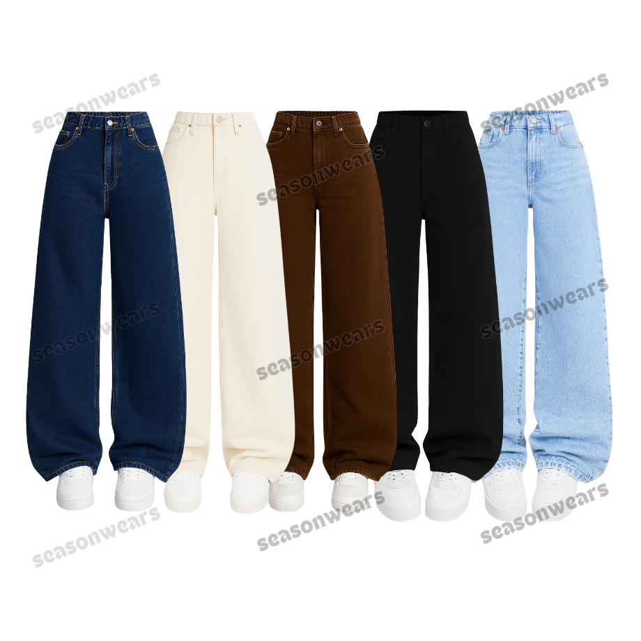 Pack Of 5 Baggy Jeans
