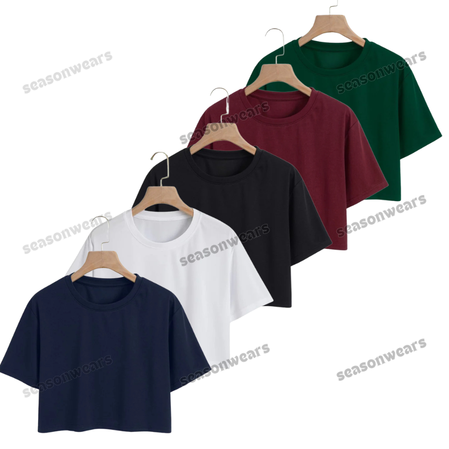 Pack Of 5 Crop Tees