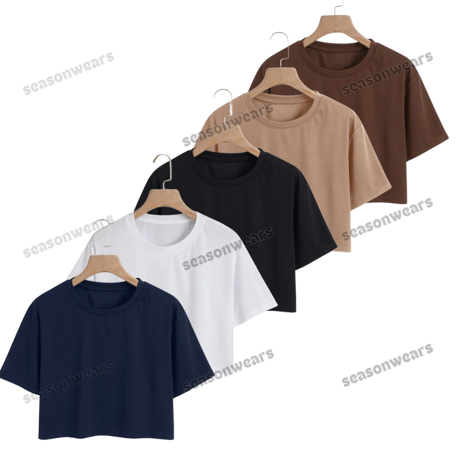 Pack Of 5 Crop Tees