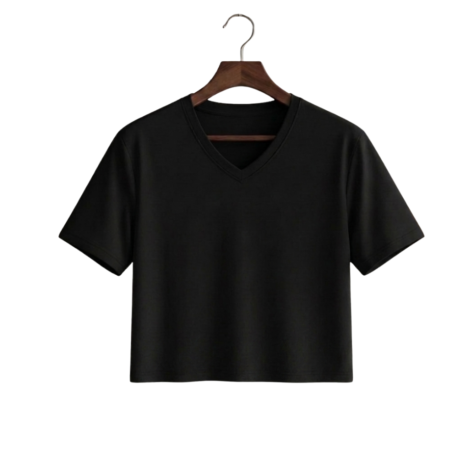 Crop V-Neck Tee