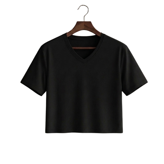 Crop V-Neck Tee