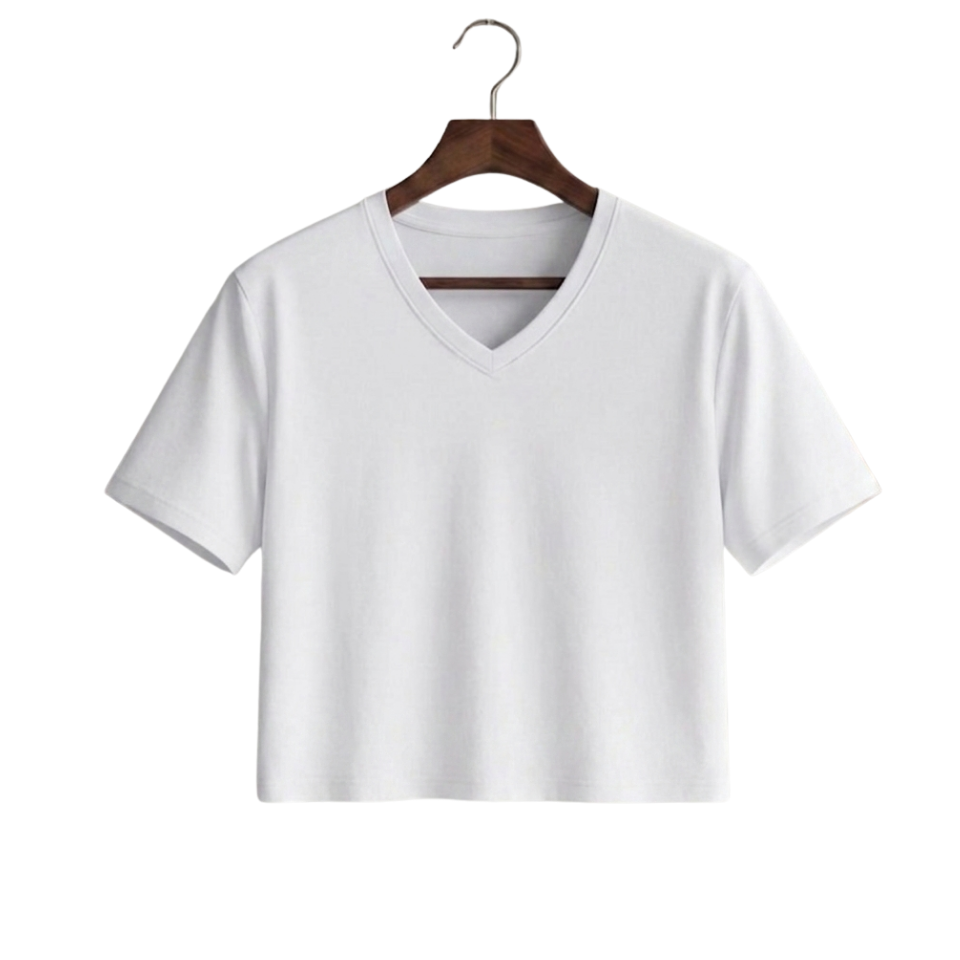 Crop V-Neck Tee