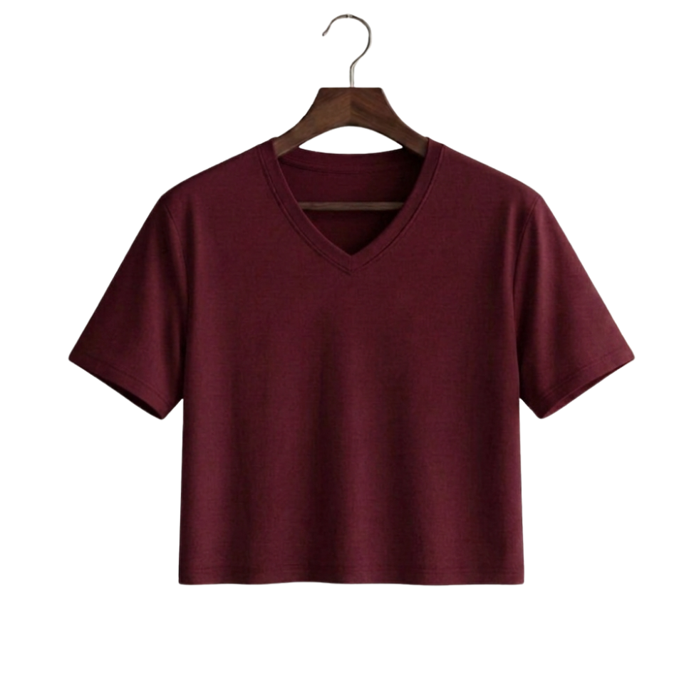 Crop V-Neck Tee