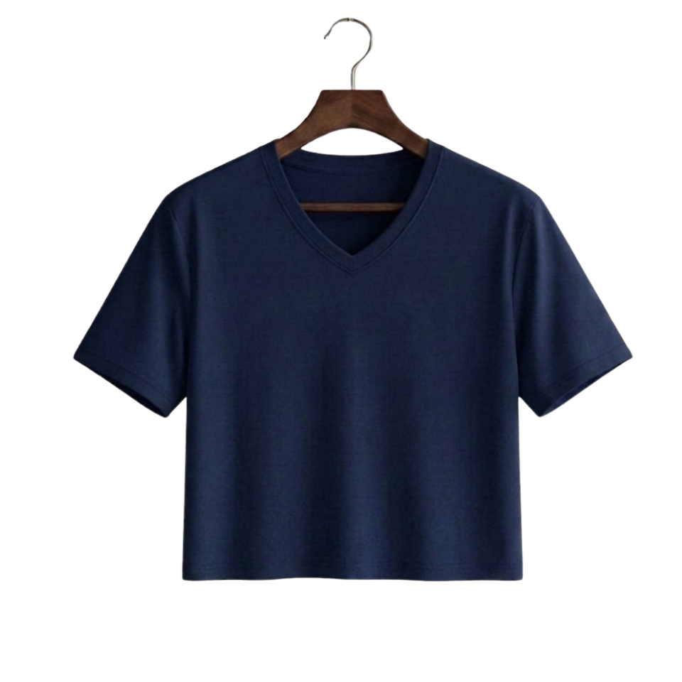 Crop V-Neck Tee