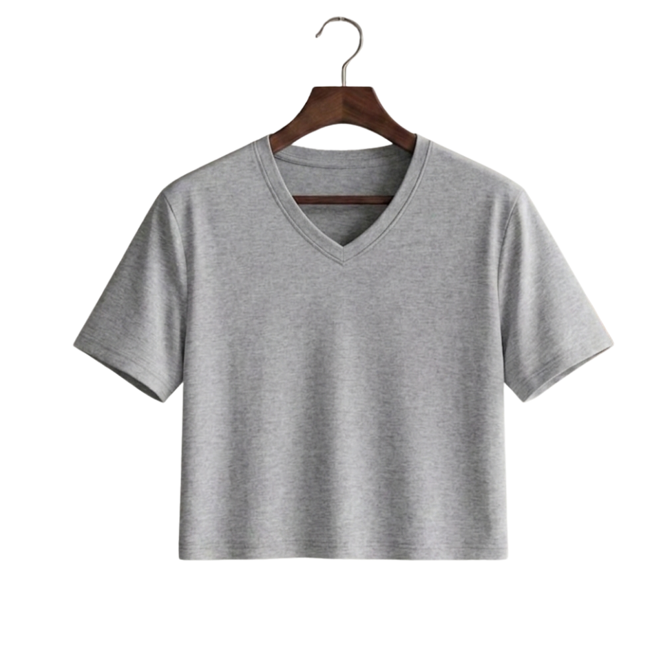 Crop V-Neck Tee