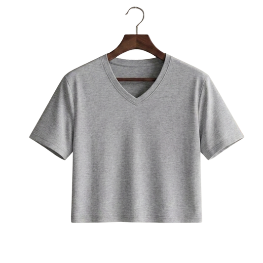 Crop V-Neck Tee