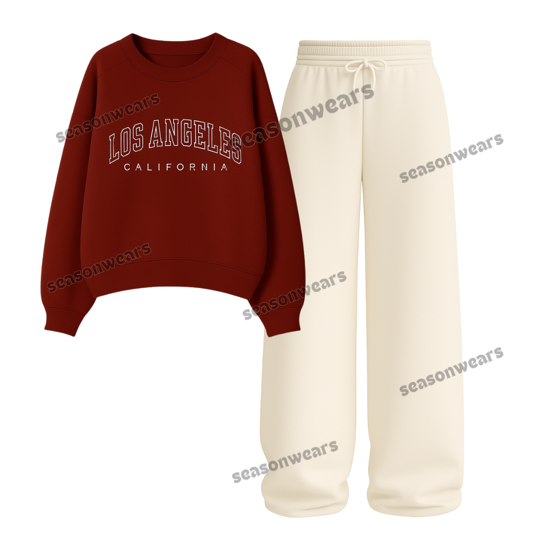 Straight Leg Trouser With Los Angeles Sweatshirt