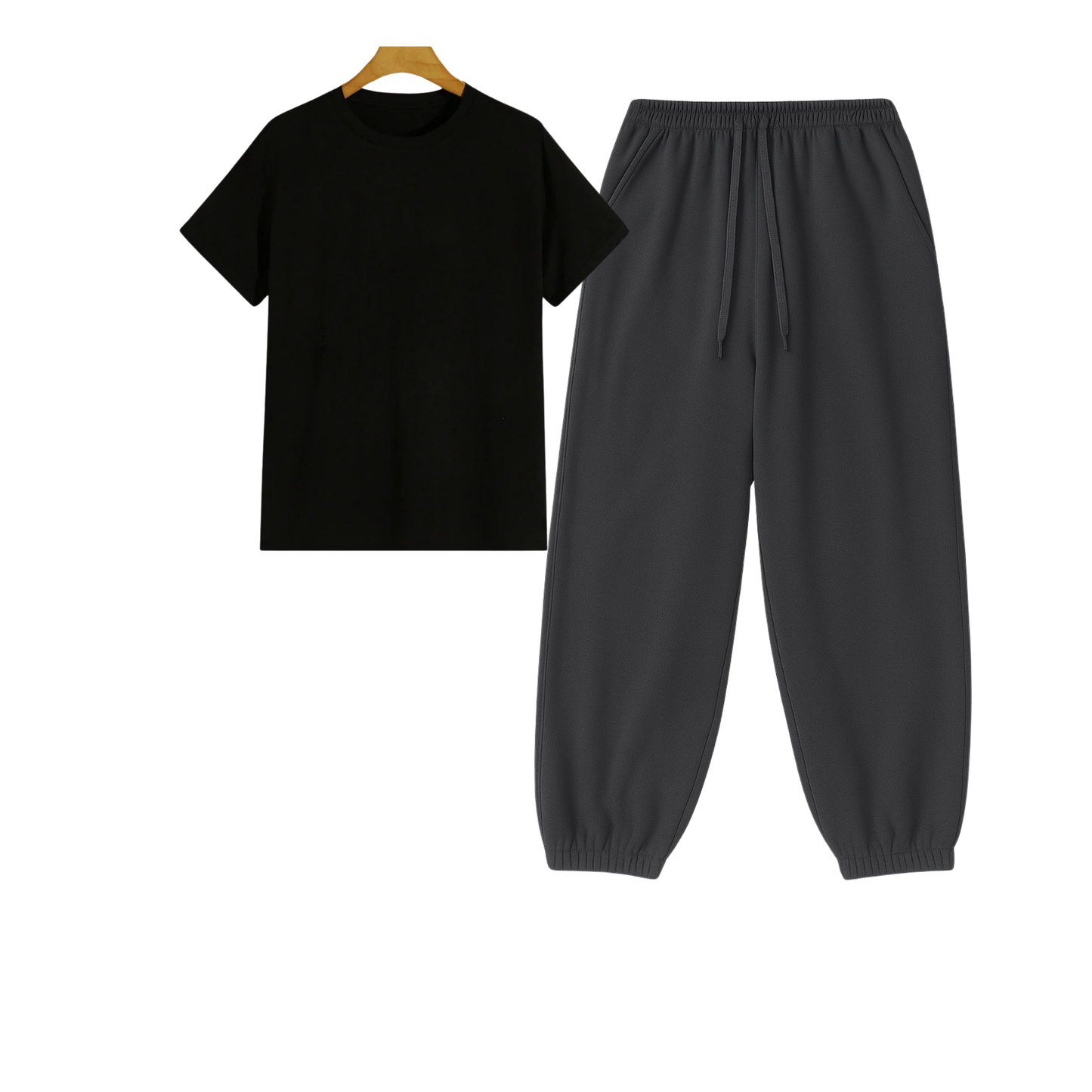 Regular Tee With Charcoalgrey Sweatpant