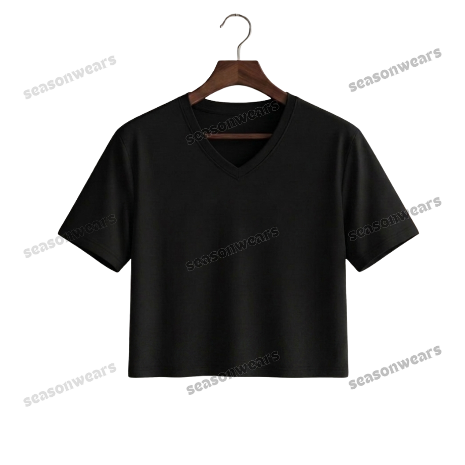 Crop V-Neck Tee
