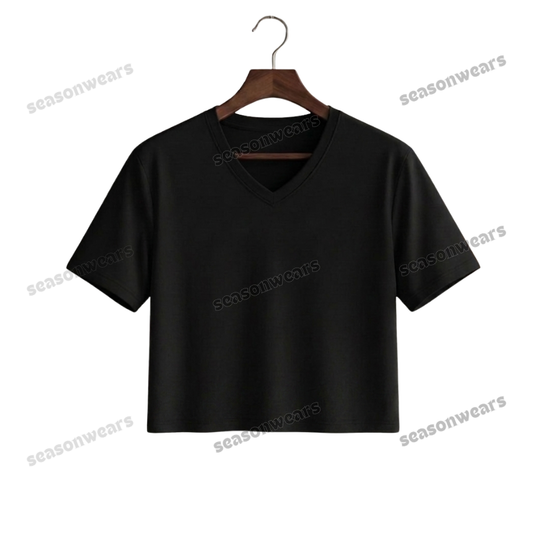 Crop V-Neck Tee