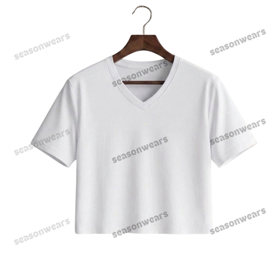 Crop V-Neck Tee