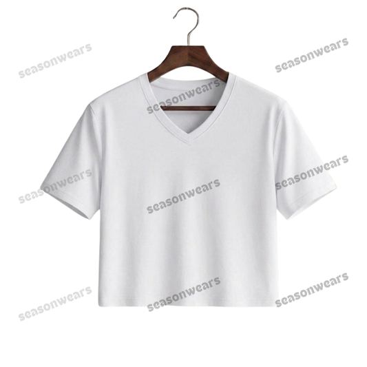 Crop V-Neck Tee