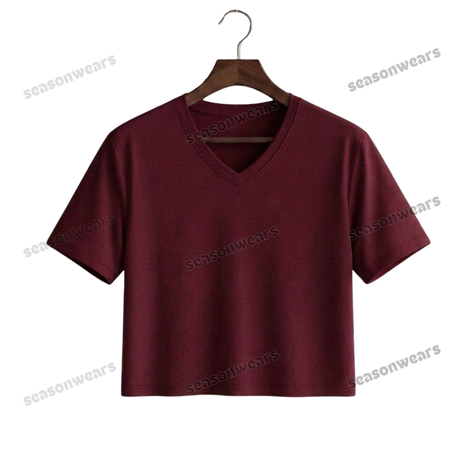 Crop V-Neck Tee