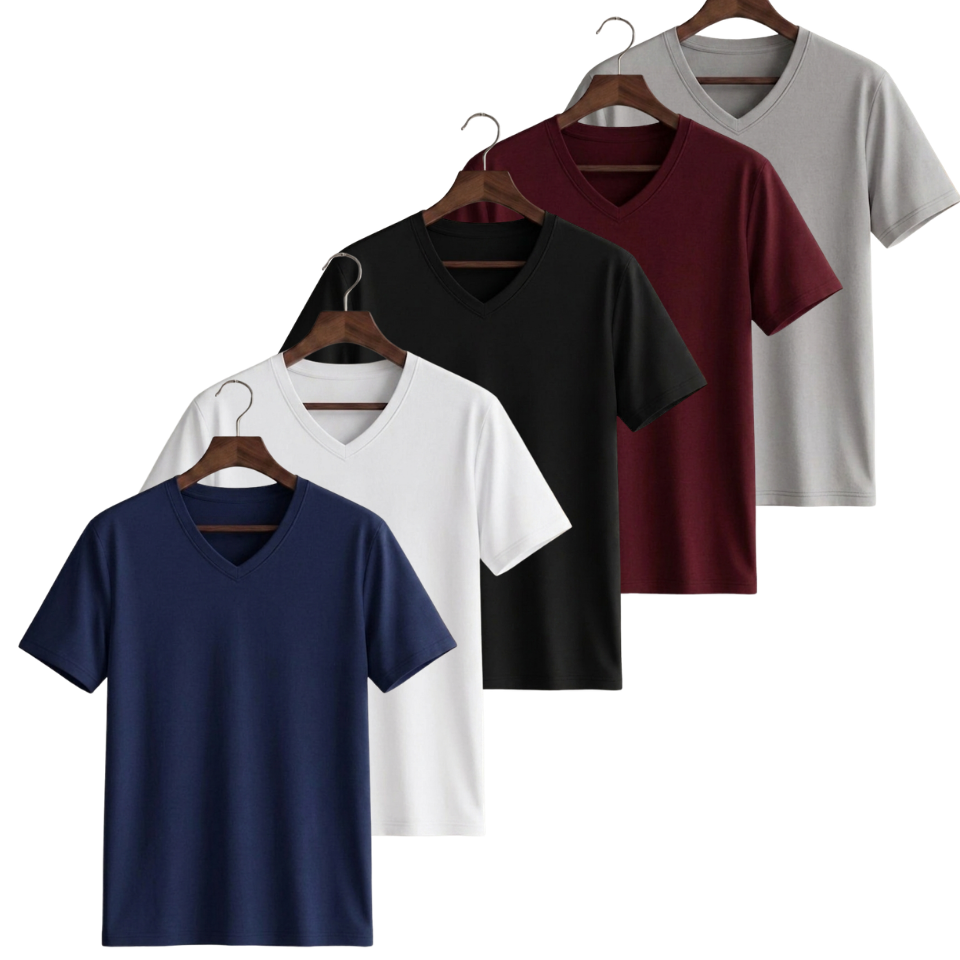 Pack Of 5 V-Neck Tee