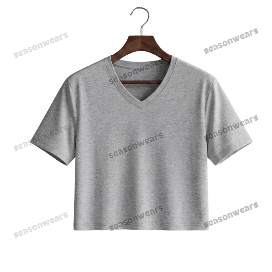 Crop V-Neck Tee