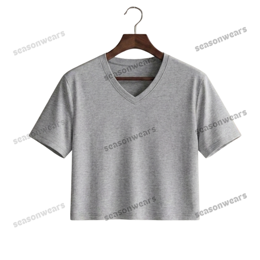Crop V-Neck Tee