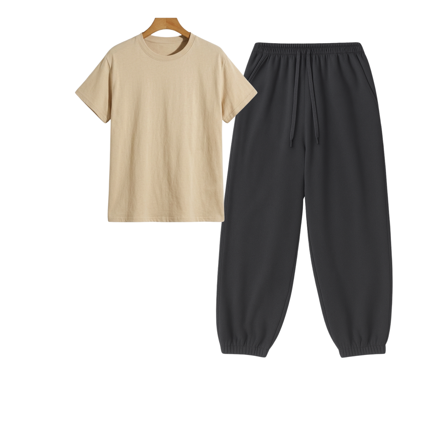 Regular Tee With Charcoalgrey Sweatpant