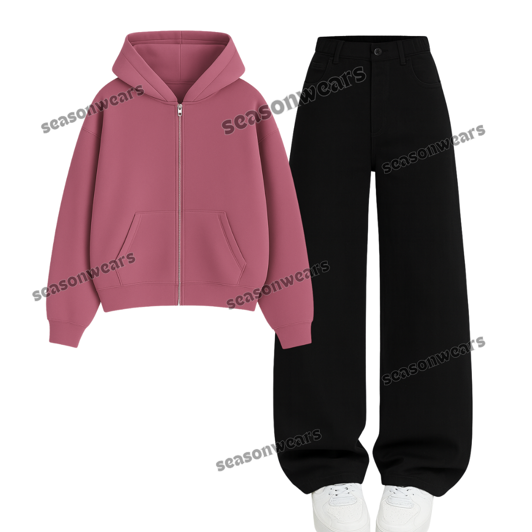 Black Wide Leg Jeans With Zipper