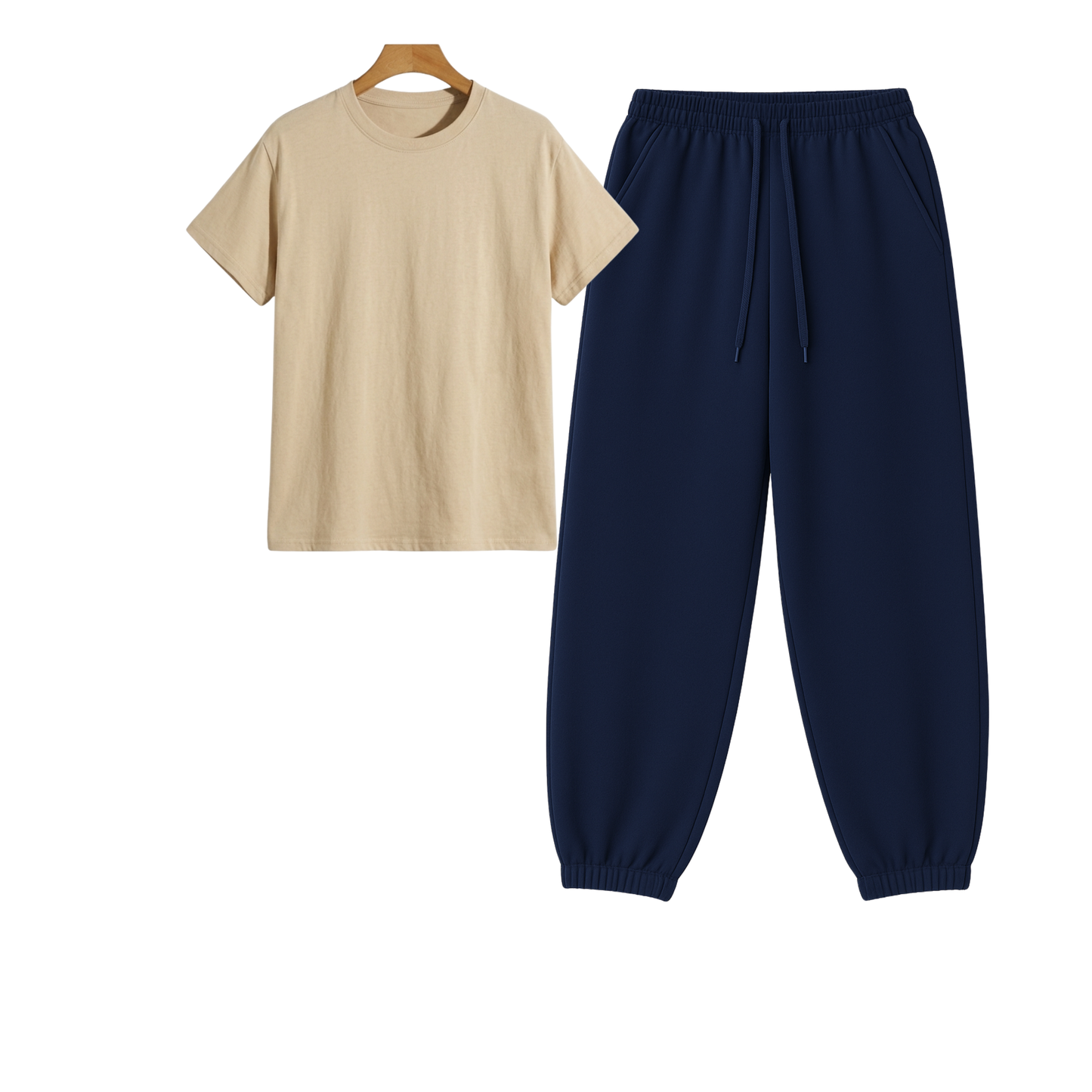 Regular Tee With Navyblue Sweatpant