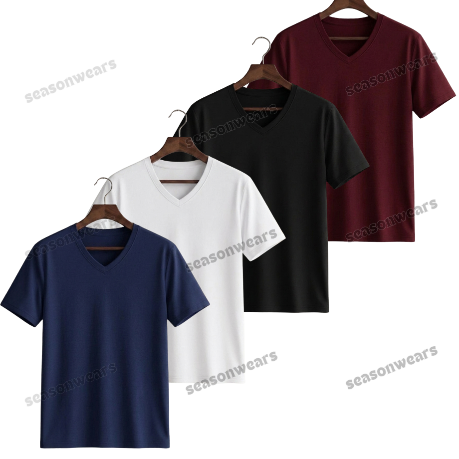 Pack Of 4 V-Neck Tee