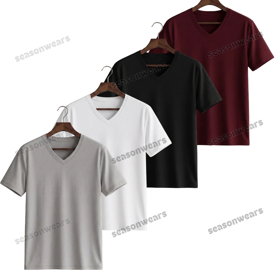 Pack Of 4 V-Neck Tee