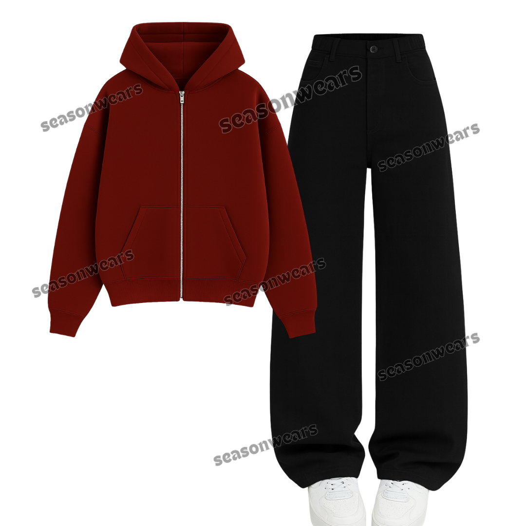 Black Wide Leg Jeans With Zipper