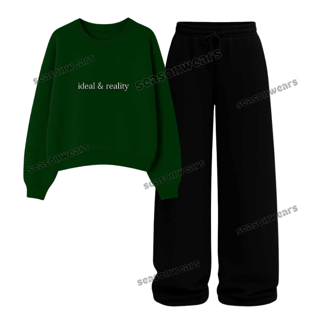 Straight Leg Trouser With Ideal And Reality Sweatshirt