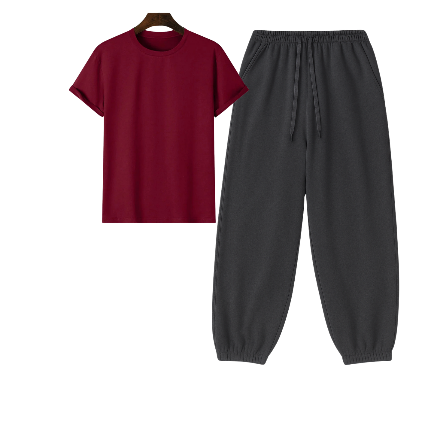 Regular Tee With Charcoalgrey Sweatpant