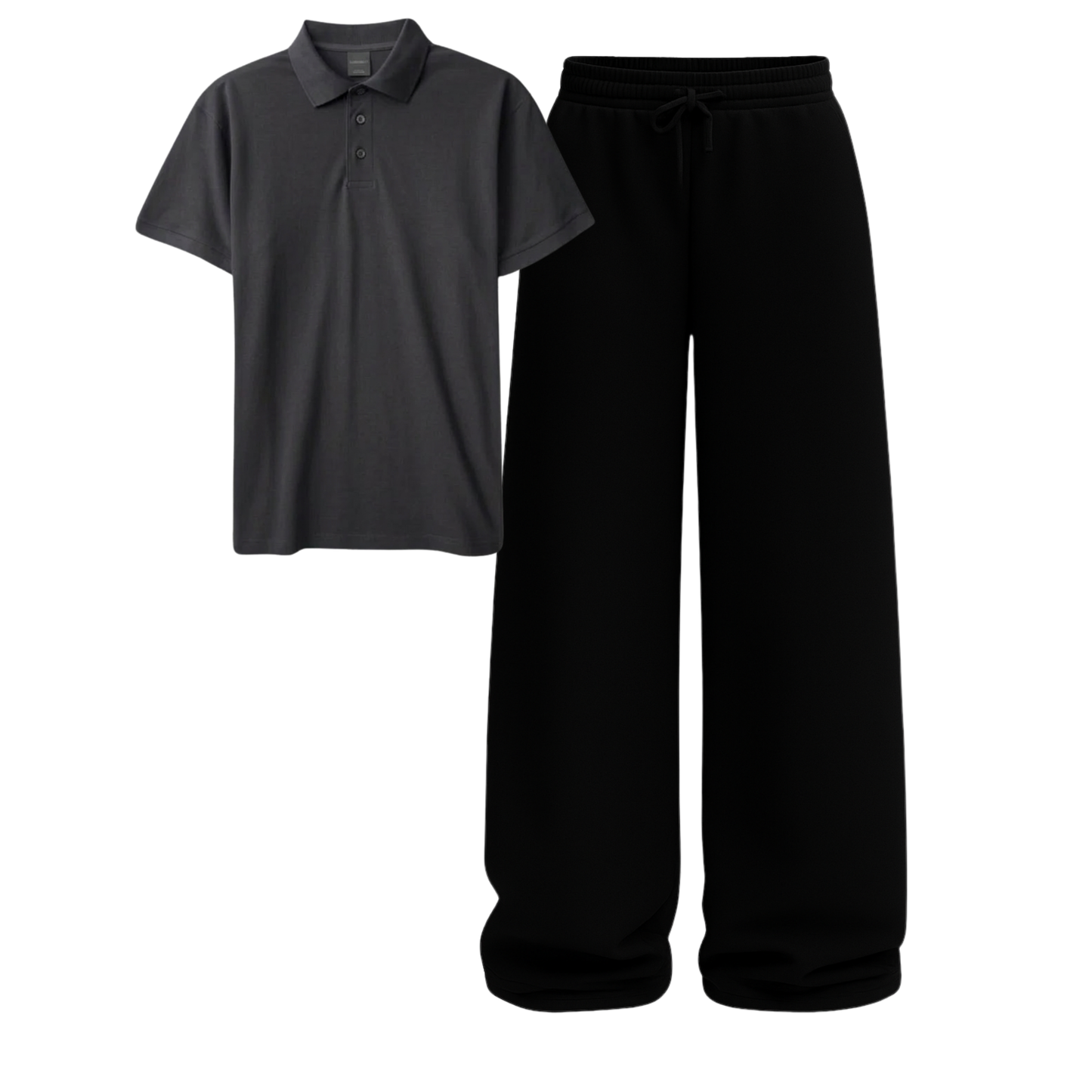 Polo With Black Wide Leg Trouser