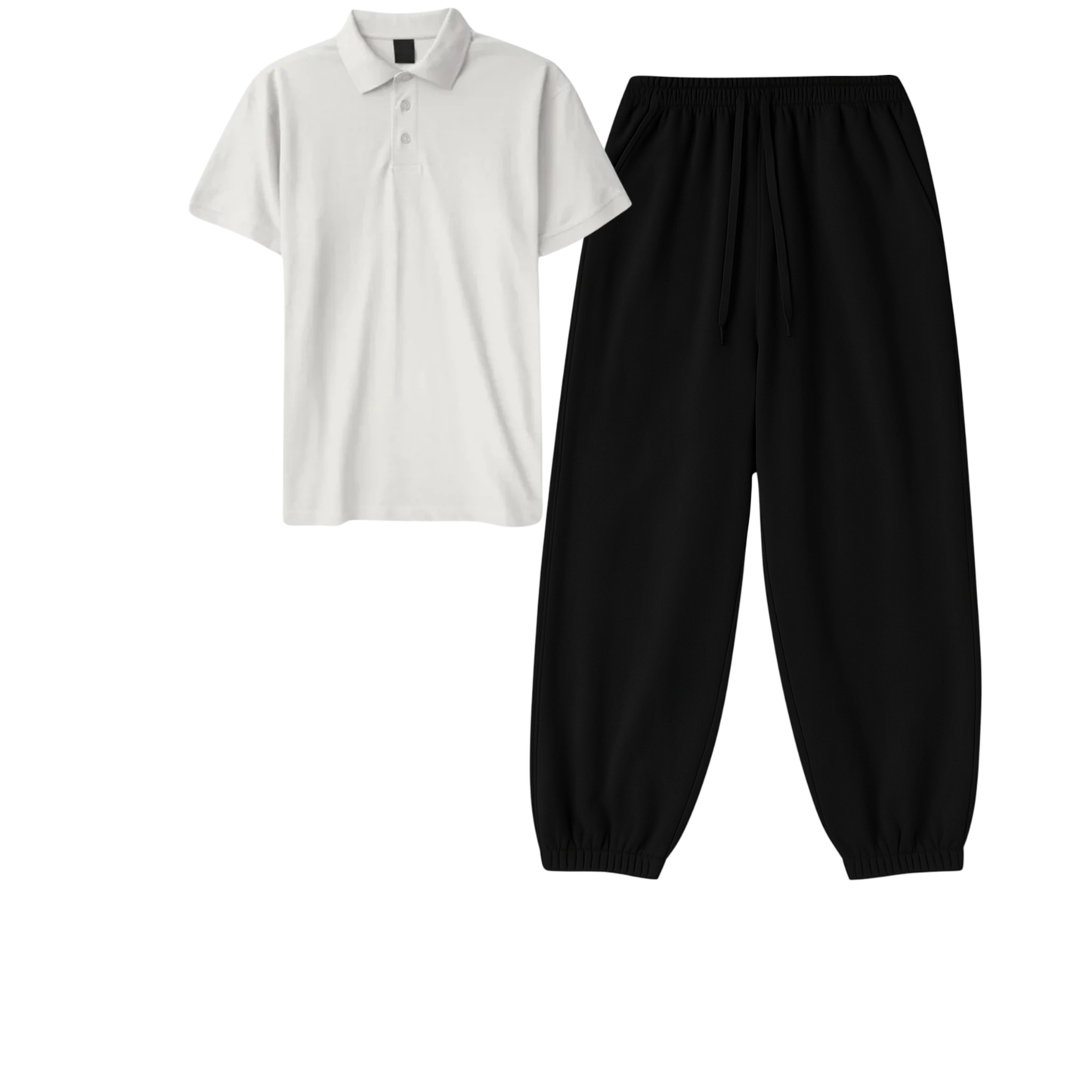 Polo With Black Sweatpant