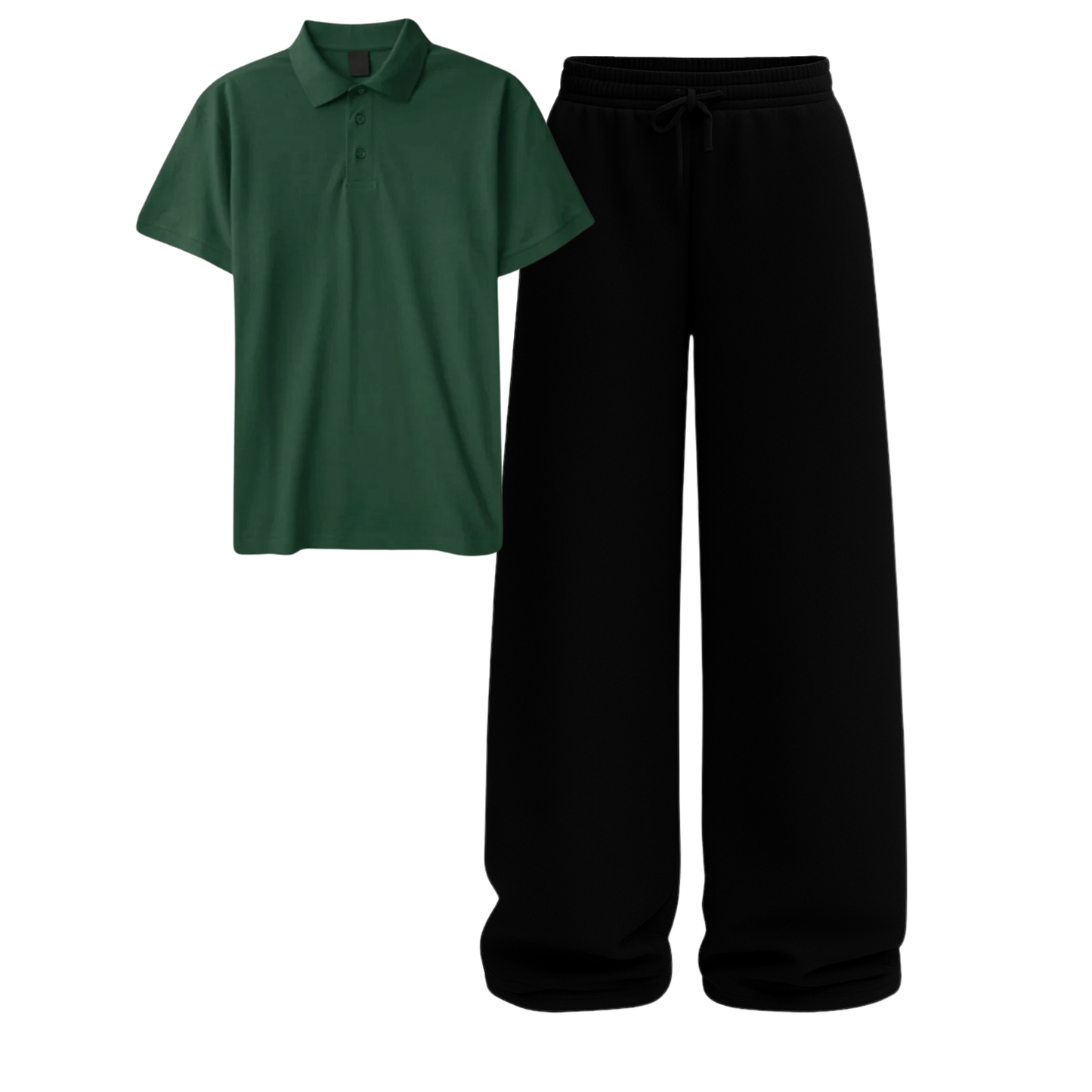 Polo With Black Wide Leg Trouser
