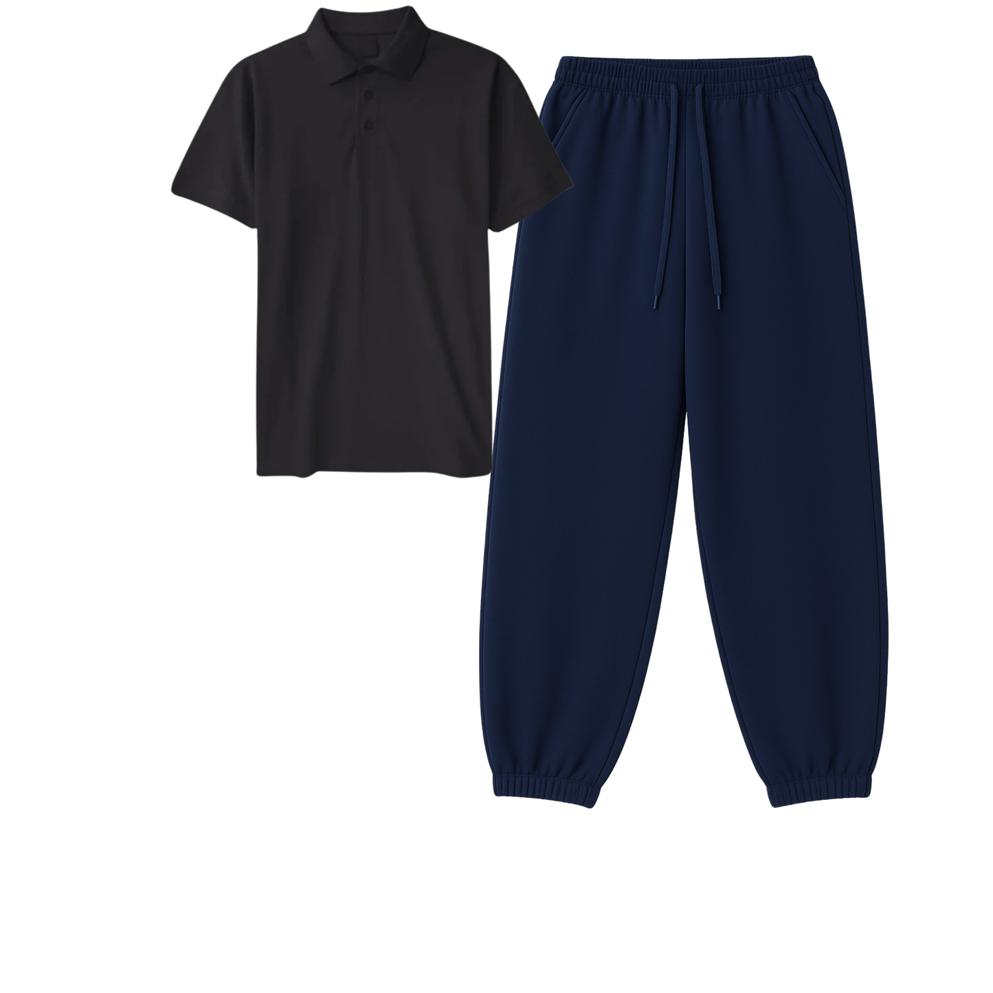 Polo With Navyblue Sweatpant