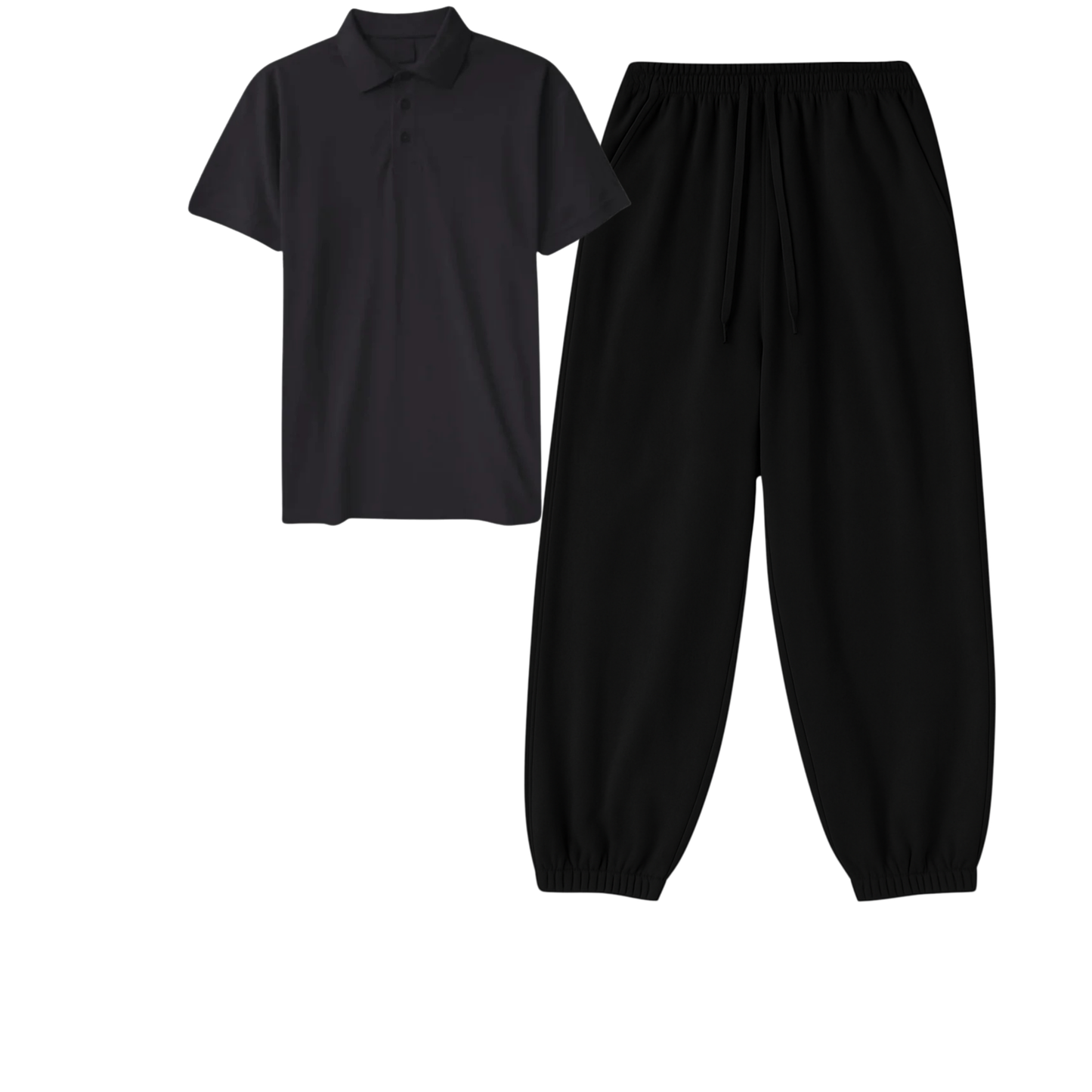 Polo With Black Sweatpant