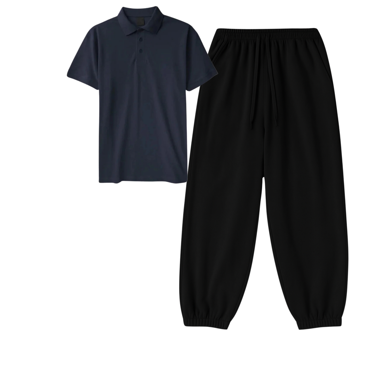 Polo With Black Sweatpant