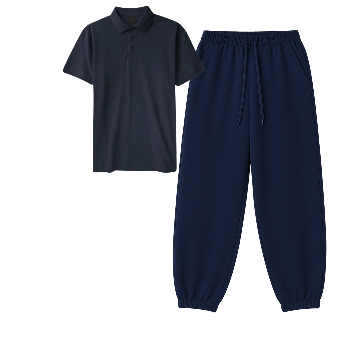 Polo With Navyblue Sweatpant