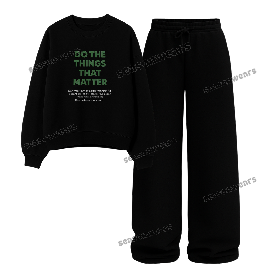Straight Leg Trouser With Things That Matters Sweatshirt