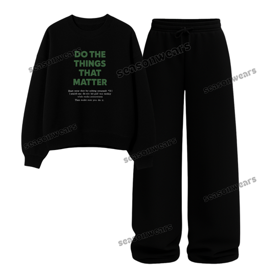 Straight Leg Trouser With Things That Matters Sweatshirt