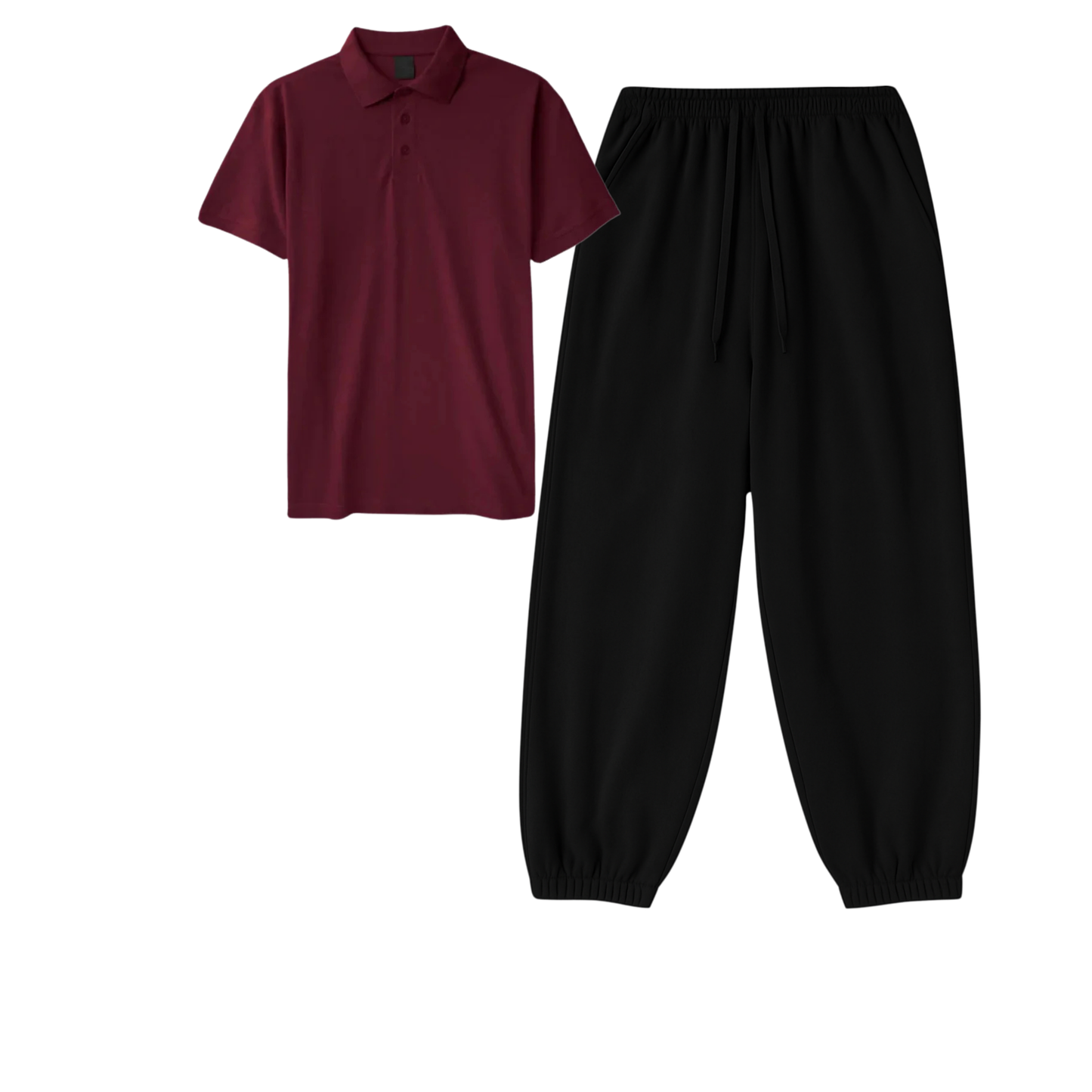 Polo With Black Sweatpant