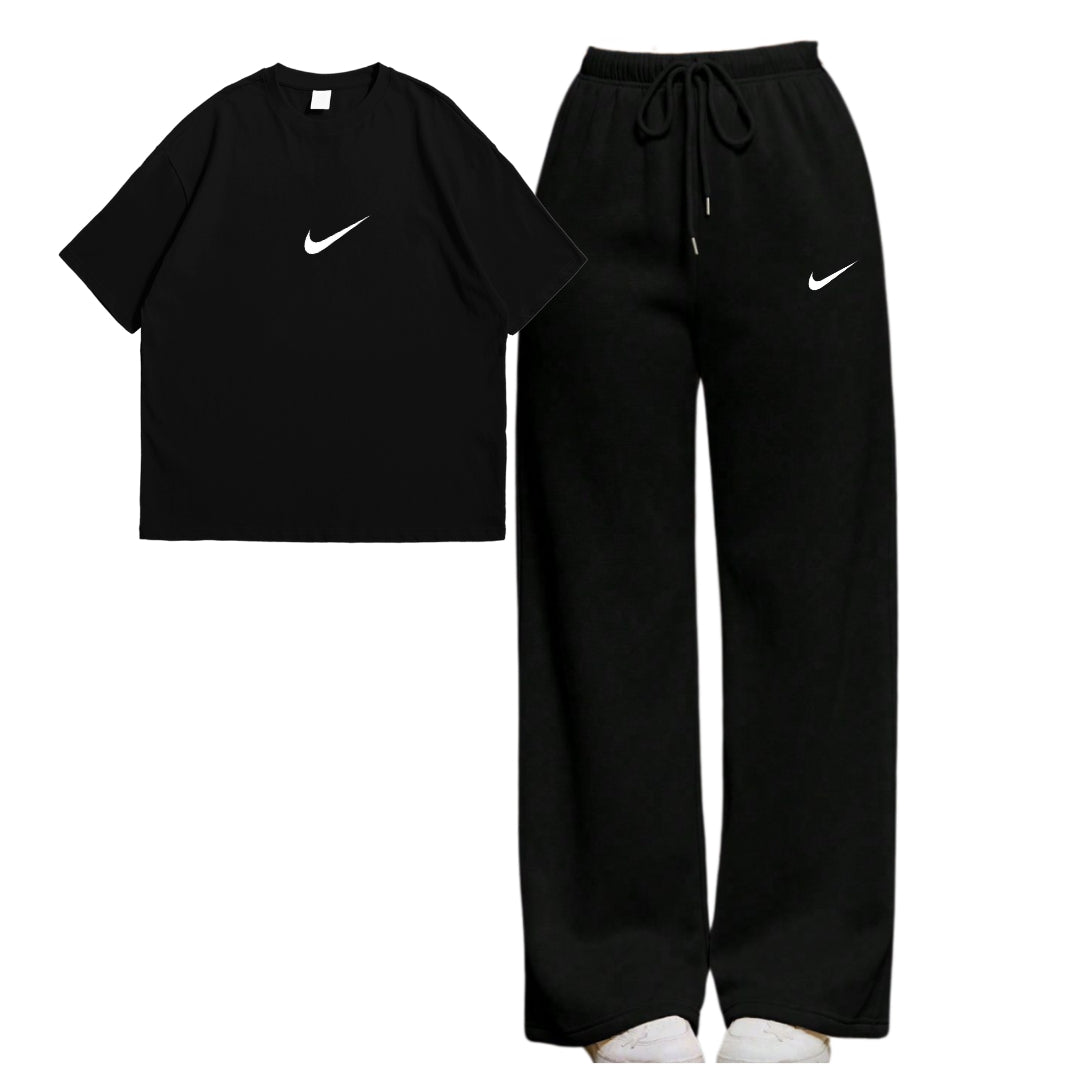 Strikn Oversize Tee With Black Straight Leg Trouser