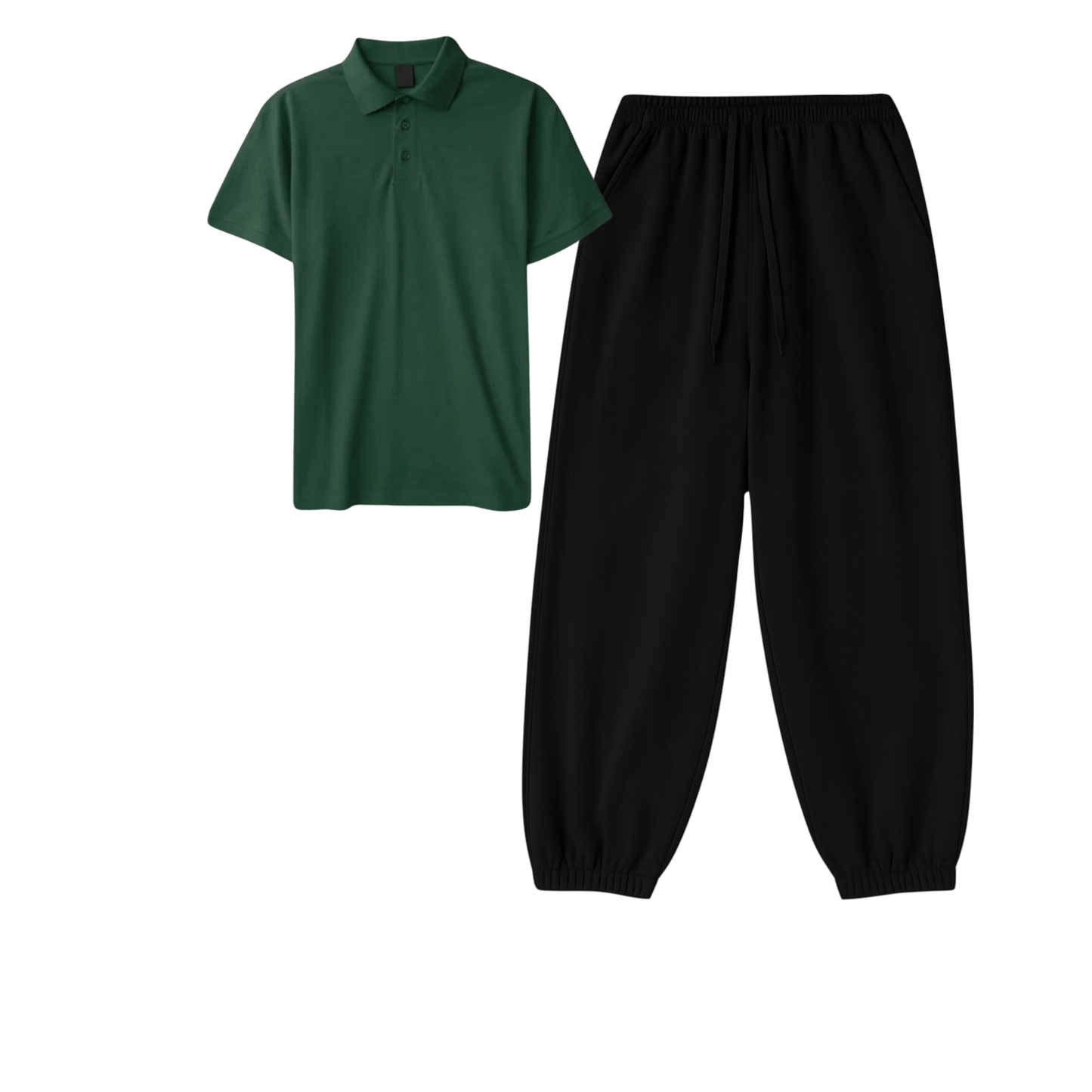 Polo With Black Sweatpant