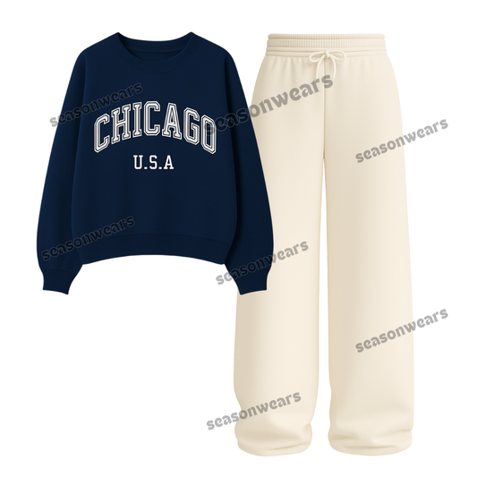 Straight Leg Trouser With Chicago Sweatshirt