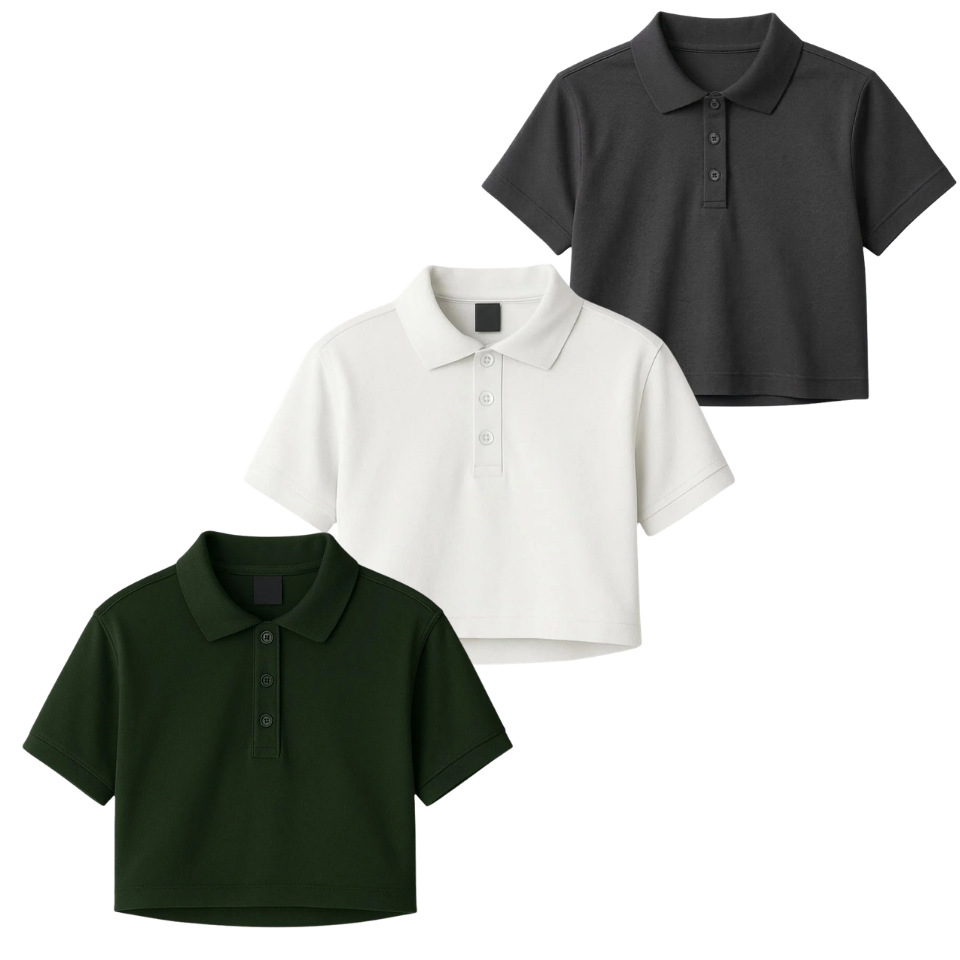 Pack Of 3 Crop Polos