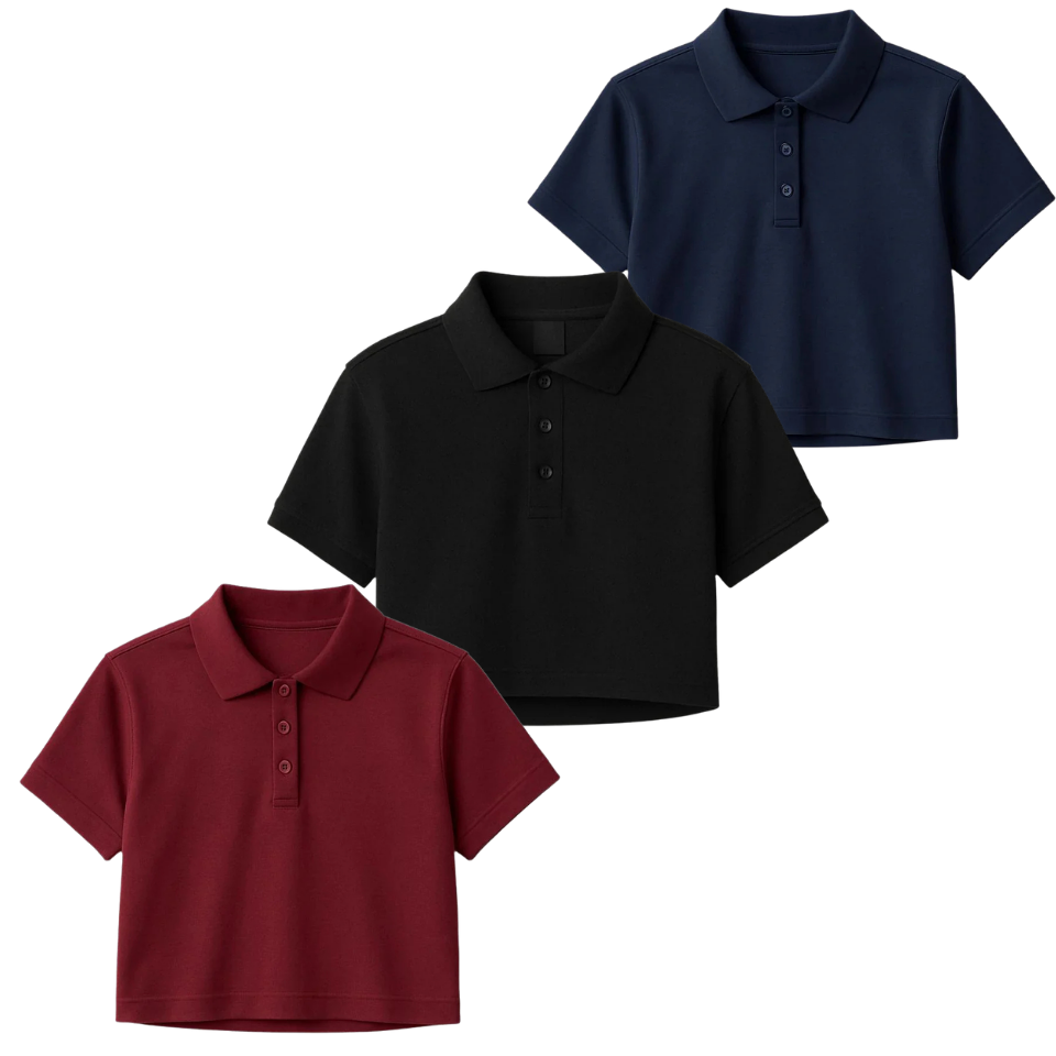 Pack Of 3 Crop Polos